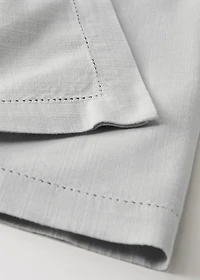 Cotton table runner with hemstitch detail