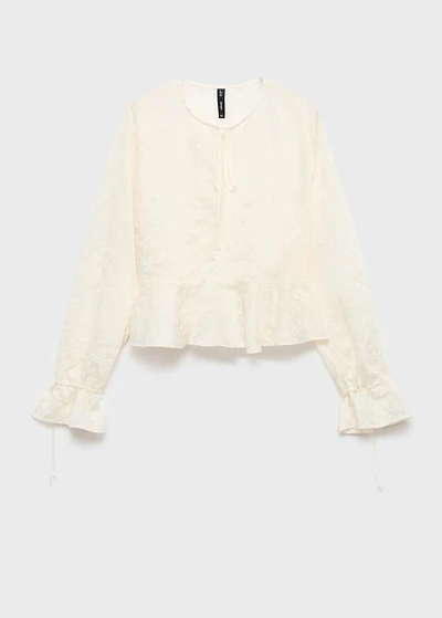 Embroidered lyocell blouse