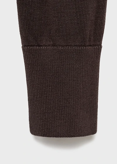 Cotton knitted cardigan with hood