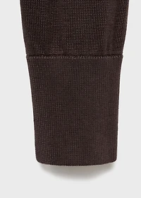 Cotton knitted cardigan with hood