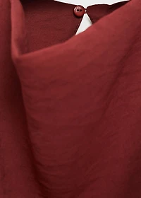 Blouse with draped neck and belt