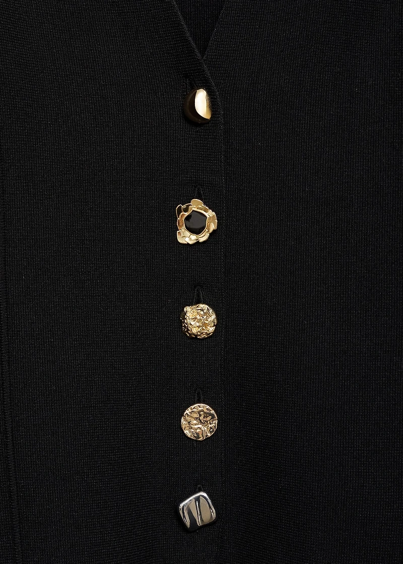 Knitted jacket with jewel buttons