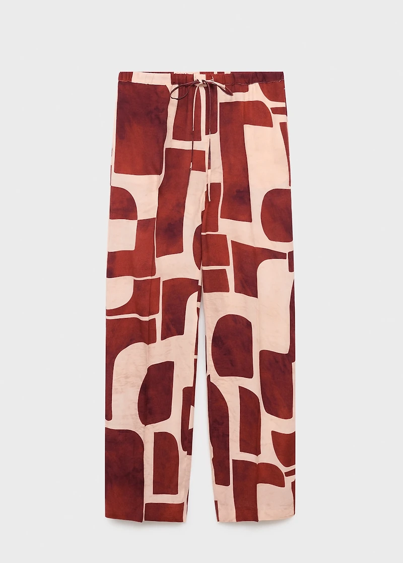 Fluid pants with geometric pattern