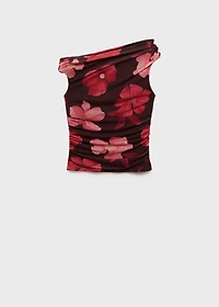 Floral asymmetrical top