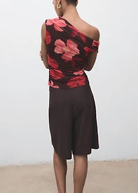 Floral asymmetrical top