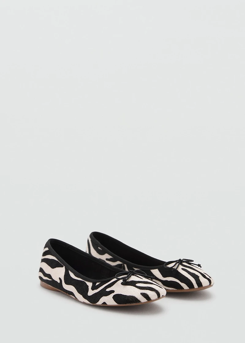 Animal-print ballet flats