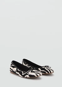 Animal-print ballet flats