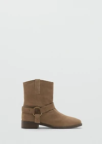 Suede cowboy ankle boots