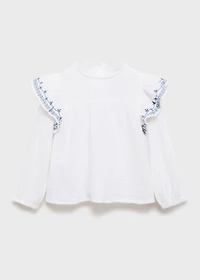 Ruffled embroidered blouse