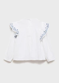 Ruffled embroidered blouse