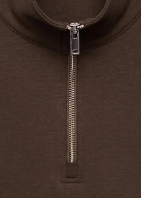 Regular-fit cotton sweatshirt with zipper