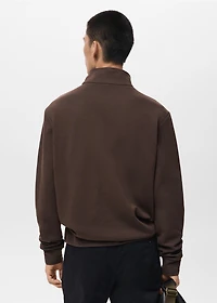 Regular-fit cotton sweatshirt with zipper