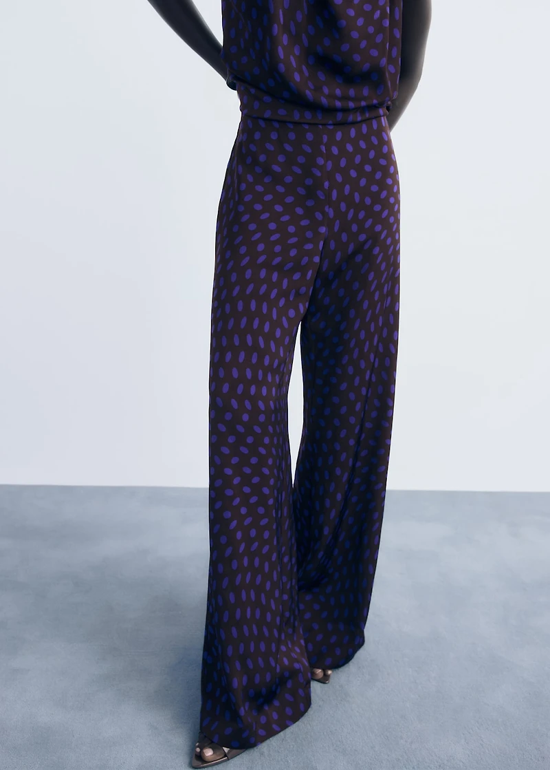 Polka dots flare trousers