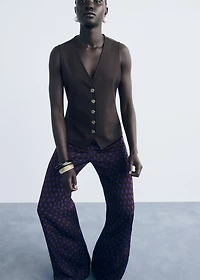 Polka dots flare trousers