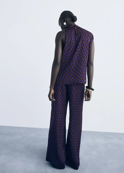 Polka dots flare trousers