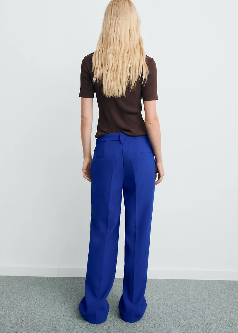 Straight mid-rise pants
