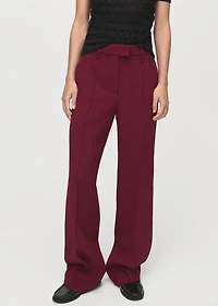 Straight mid-rise pants