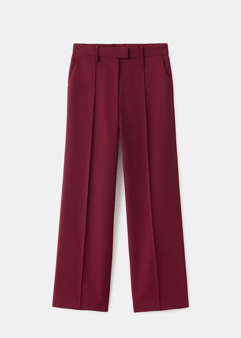 Straight mid-rise pants