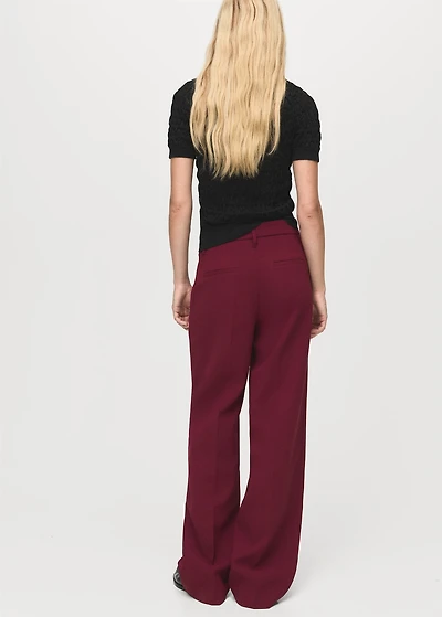 Straight mid-rise pants
