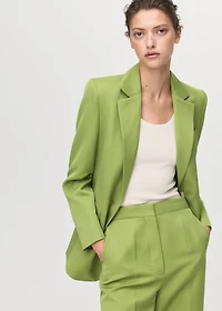 Linen-blend suit blazer