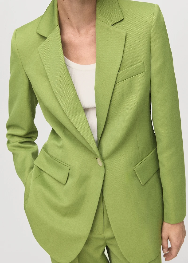 Linen-blend suit blazer