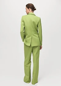 Linen-blend suit blazer