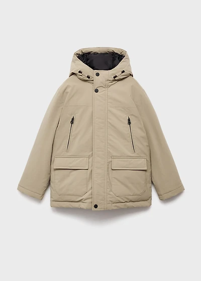 Pockets hooded coat
