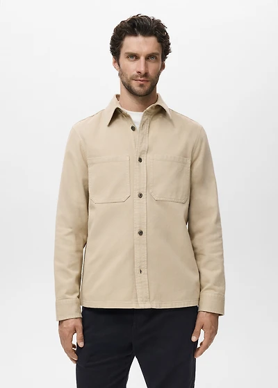 Denim overshirt pockets