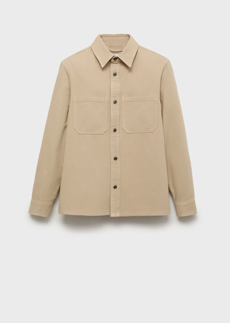 Denim overshirt pockets