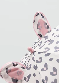 Leopard-print umbrella with ears