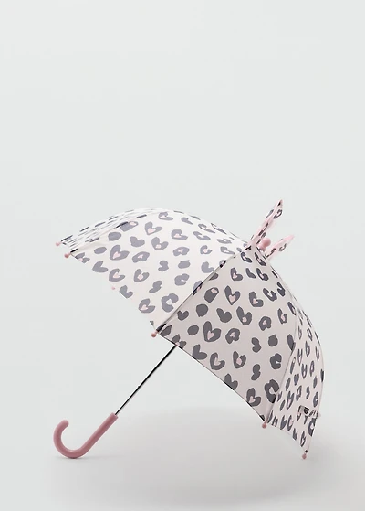 Leopard-print umbrella with ears