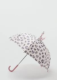 Leopard-print umbrella with ears