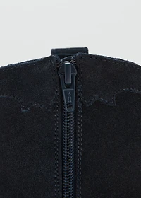 Embroidered leather ankle boot