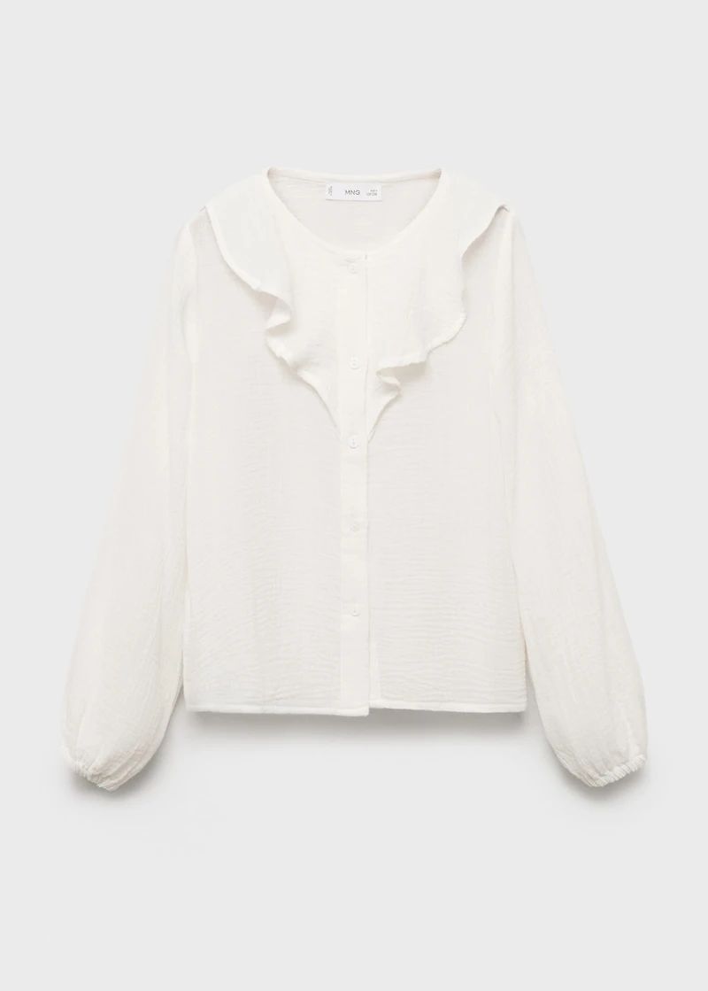 Crinkled ruffle shirt