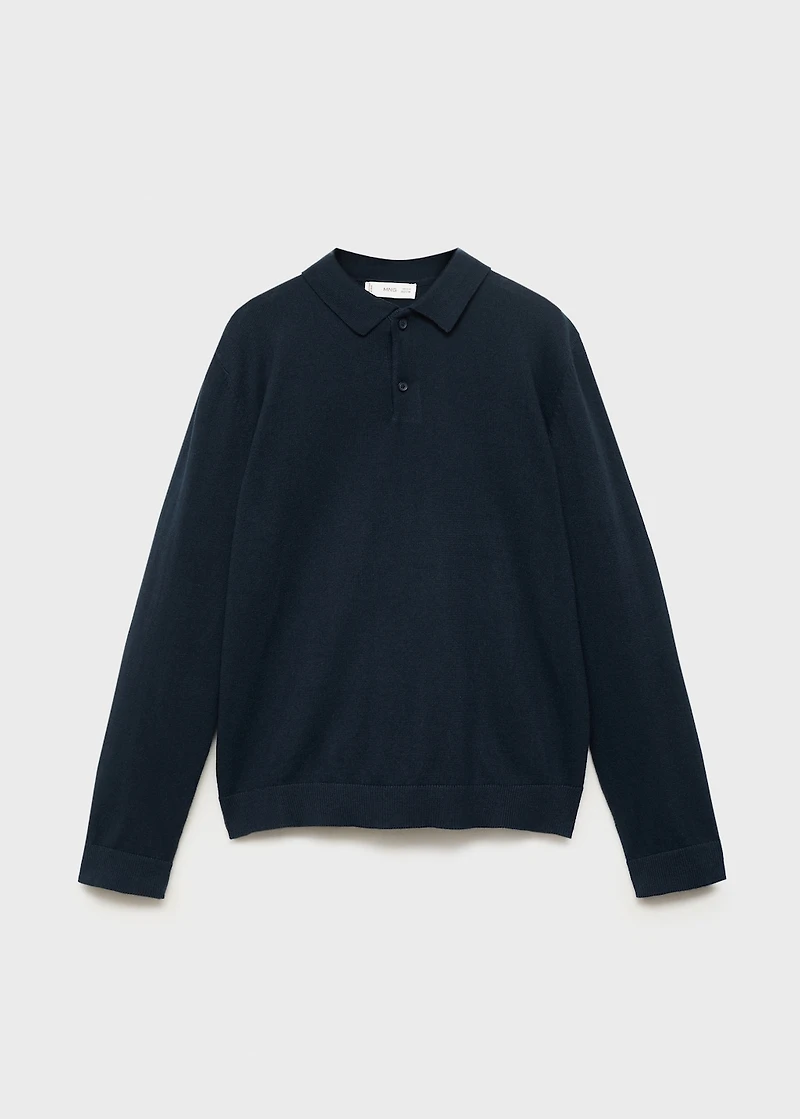 Knitted polo-neck sweater