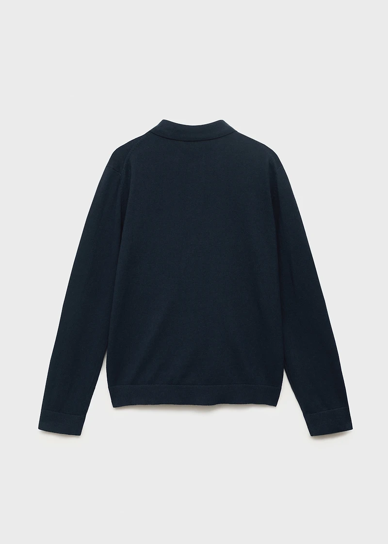 Knitted polo-neck sweater