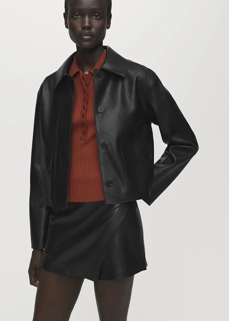 Faux-leather culottes