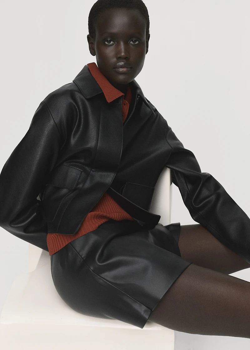 Faux-leather culottes