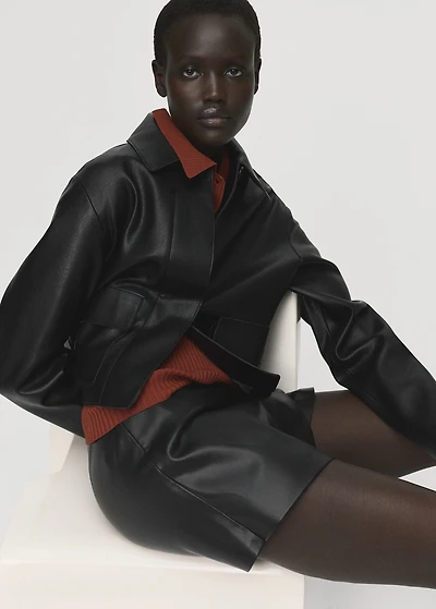 Faux-leather culottes