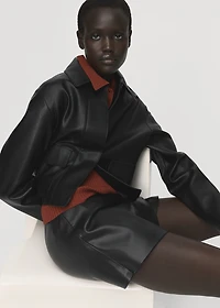 Faux-leather culottes