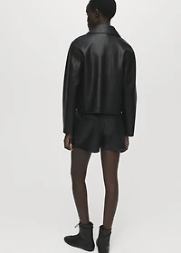 Faux-leather culottes