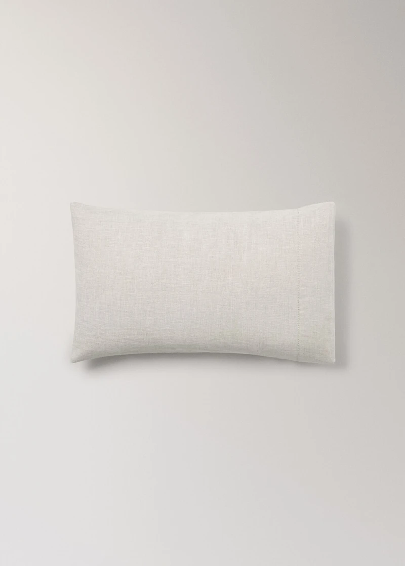 Washed linen pillowcase with hemstitch 30x50 cm
