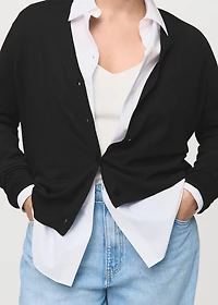 V-neck knitted cardigan