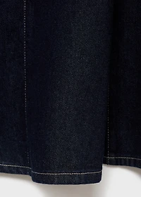 Denim midi-skirt with stitching