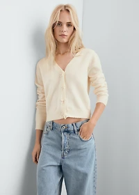 V-neck wool-blend cardigan