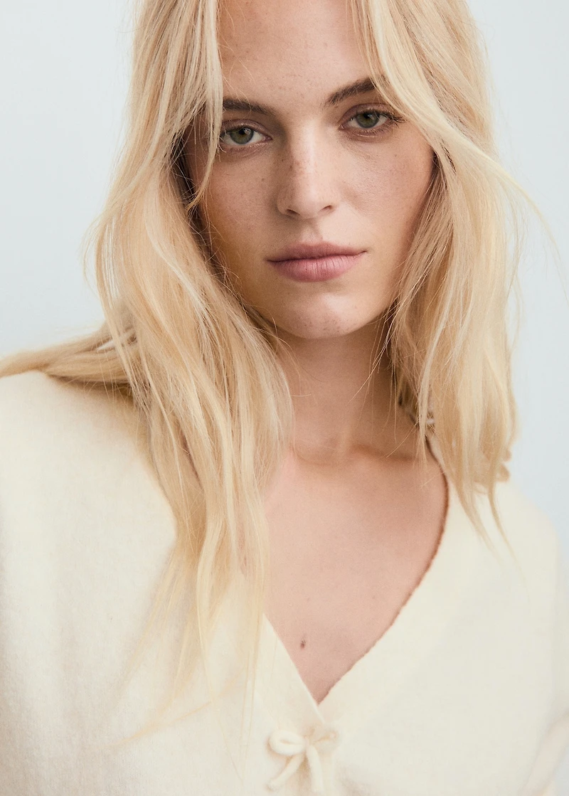 V-neck wool-blend cardigan