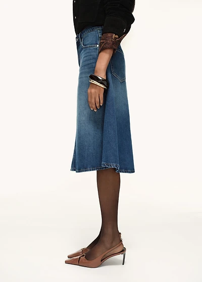 Midi denim skirt