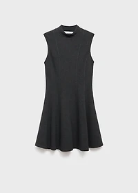 Dress with perkins collar and stitching detail