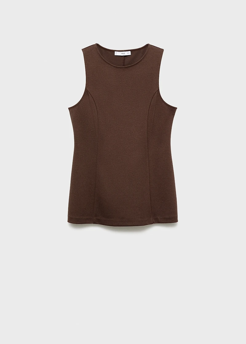 Sleeveless top with stitching detail