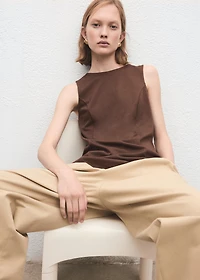 Sleeveless top with stitching detail